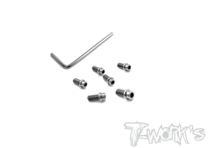 TWORKS TP-039S 64 Titanium Rear Wheel Hub Screws-M3x6mm 6pcs. ( For Yokomo )