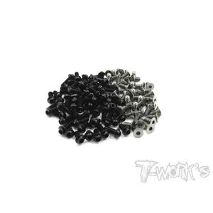 TWORKS 64 Titanium Alloy &amp;7075-T6 Aluminium Black UFO Head Screw Set TASSU