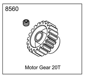 EX-07 MOTOR GEAR 20T #8560 1/8 사용가능