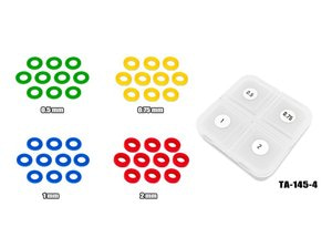 TWORKS TA-145-4 POM 4mm Bore Washer Set 0.5,0.75, 1，2mm Each 10pcs.