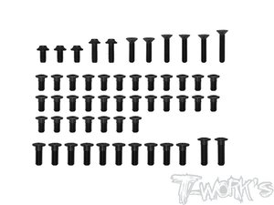 ASSU-BD10-T-LP 7075-T6 Black Low Profile Top Screw set (UFO Head)50pcs.( For Yokomo BD10/BD10 LC )