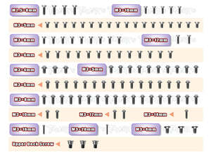 TWORKS TSSU-X4F 64 Titanium Screw set ( UFO Head ) 111pcs.( For Xray X4F )