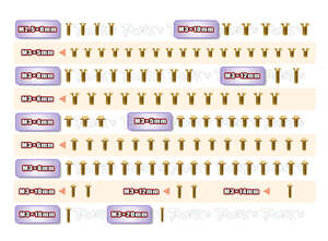 TWORKS GSSU-X4F Gold Plated Steel UFO Screw Set 105pcs. ( For Xray X4F )