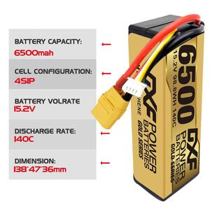 DXF Lipo 로우프로파일 배터리 4S 15.2V 6500mAh 140C 하드 케이스