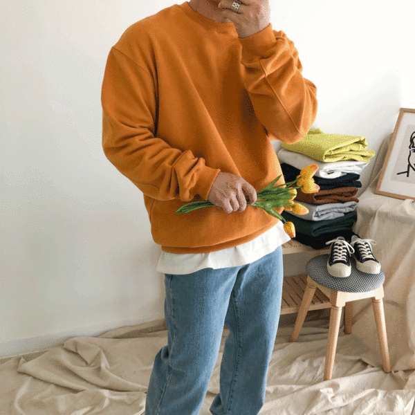 DF 탄탄 헤비쭈리 절개 맨투맨 (8color)