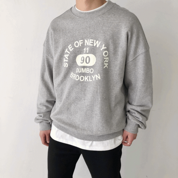 GW 남녀공용 브루클린 프린팅 맨투맨 티셔츠 ( 3color )