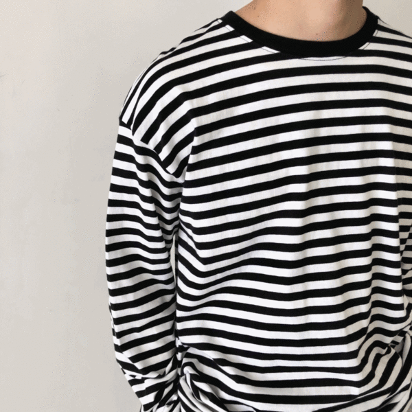 GR 리어 오버핏 줄무늬 스트라이프 긴팔 티셔츠 ( 3color )