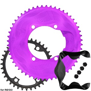 ALUGEAR Aero 2x Chainrings + Cover Set(ULTEGRA R8100)